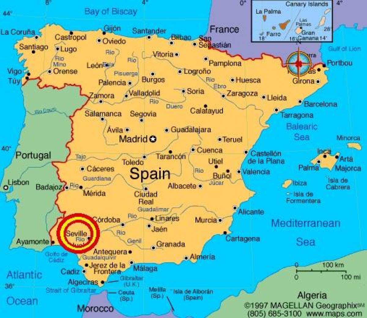 Sevilla espana แผนที่