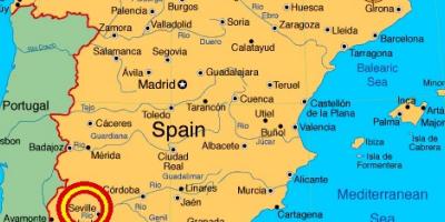 Sevilla สเปนแผนที่