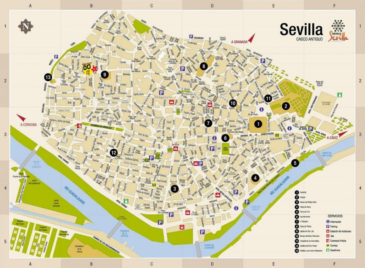 แผนที่ของ Sevilla ออฟไลน์