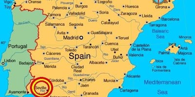 Sevilla espana แผนที่